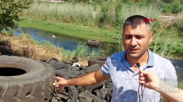 Karaçay Deresi, eski lastik çöplüğüne döndü