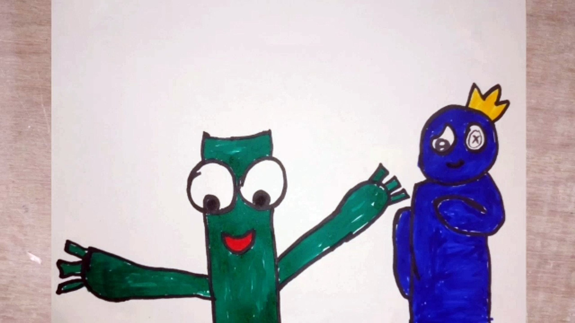 Roblox rainbow friend Blue and Green drawing - video Dailymotion
