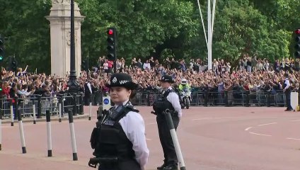 Cheering crowds welcome King back to Palace