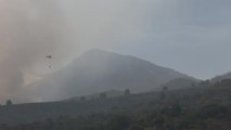 Medios aéreos y terrestres luchan contra las llamas en Los Guájares