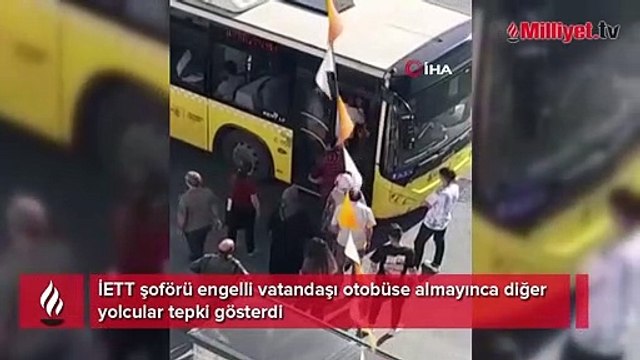 Sancaktepe pes dedirten görüntü: İETT şoförü engelli vatandaşı otobüse almadı