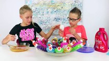 3 Colors of Glue Slime Challenge! PART 2!!! SIS vs BRO