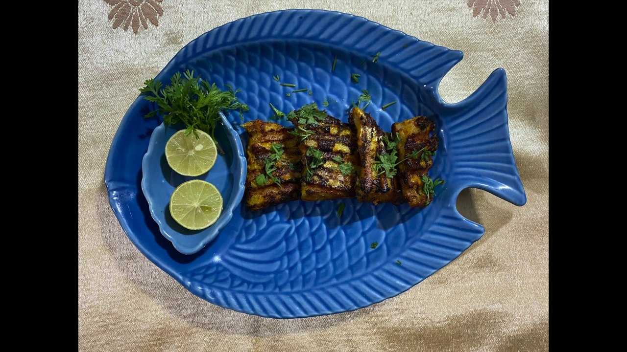 Tandoori Salmon | Tandoori Fish | Grilled Salmon | Tandoori Rawas Recipe | Pan Grilled Salmon Fish