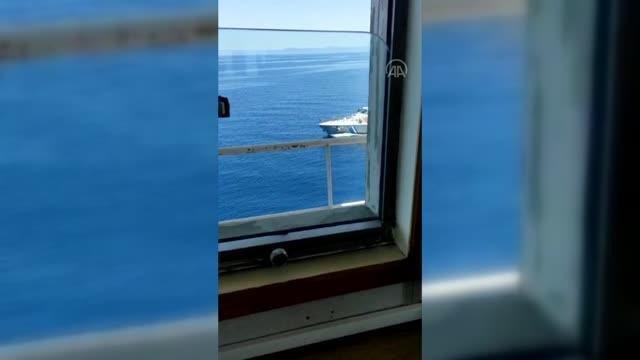 ÇANAKKALE - Yunanistan Sahil Güvenlik birimleri Ro-Ro gemisine taciz ateşi açtı