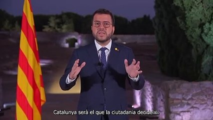 Aragonès promete un referéndum en su discurso de la Diada