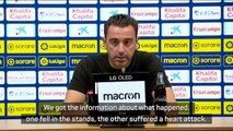 'Human life is greater than football' - Xavi relieved to see medical emergency at Barca match resolved