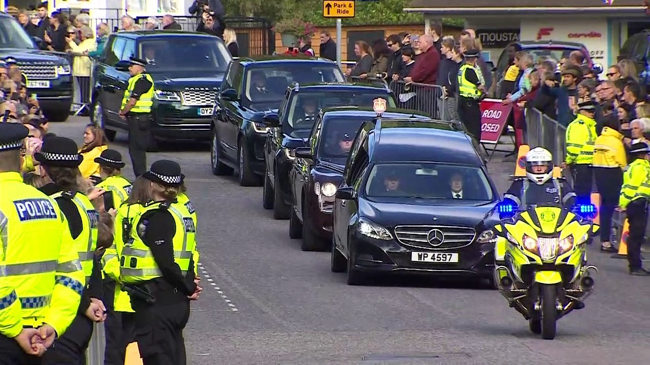 Queen's coffin passes through Ballater