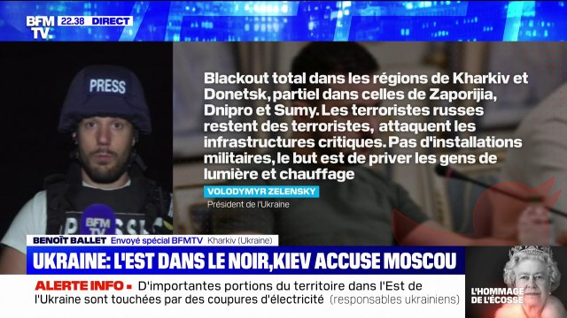 Ukraine: l'est du pays plongé dans le noir après des frappes sur des centrales thermiques