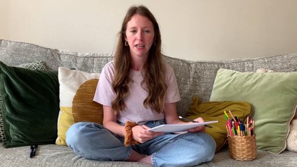 Kerri Cunningham with her sketches of the Queen that are being sold for charity