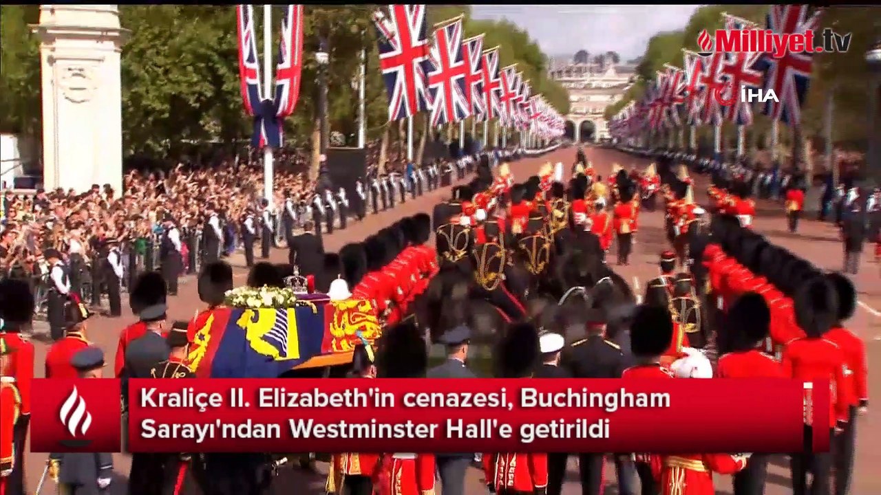 Kraliçe II. Elizabeth'in naaşı Westminster Hall'e getirildi