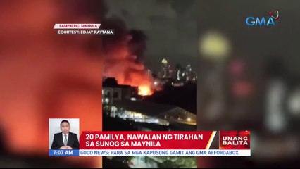 20 pamilya, nawalan ng tirahan sa sunog sa Maynila | UB