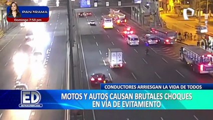 Motos y autos causan brutales choques en la Vía Evitamiento