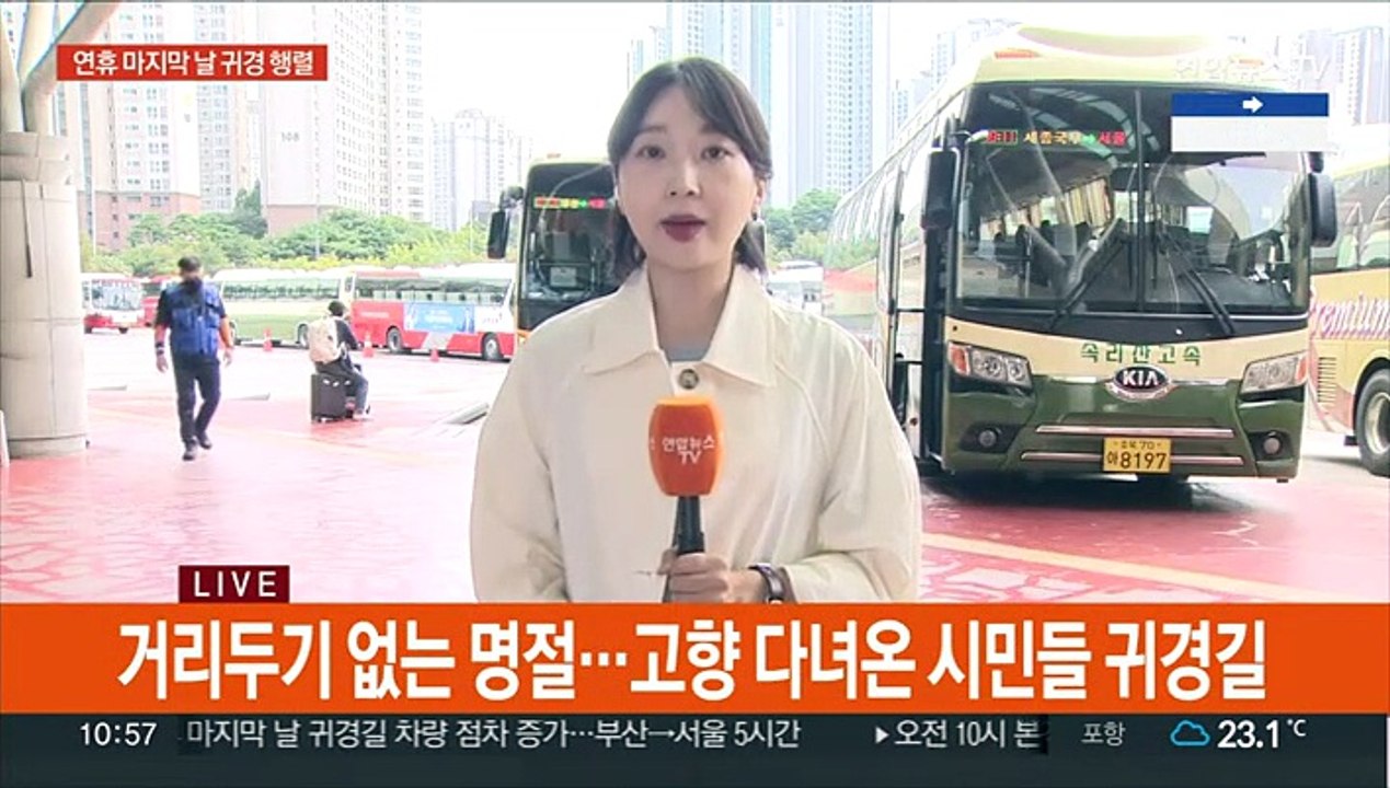 '추석 연휴 끝'…시민들 귀경 발걸음 재촉