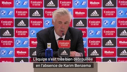 5e j. - Ancelotti : "L’équipe s’est très bien débrouillée en l’absence de Karim Benzema"