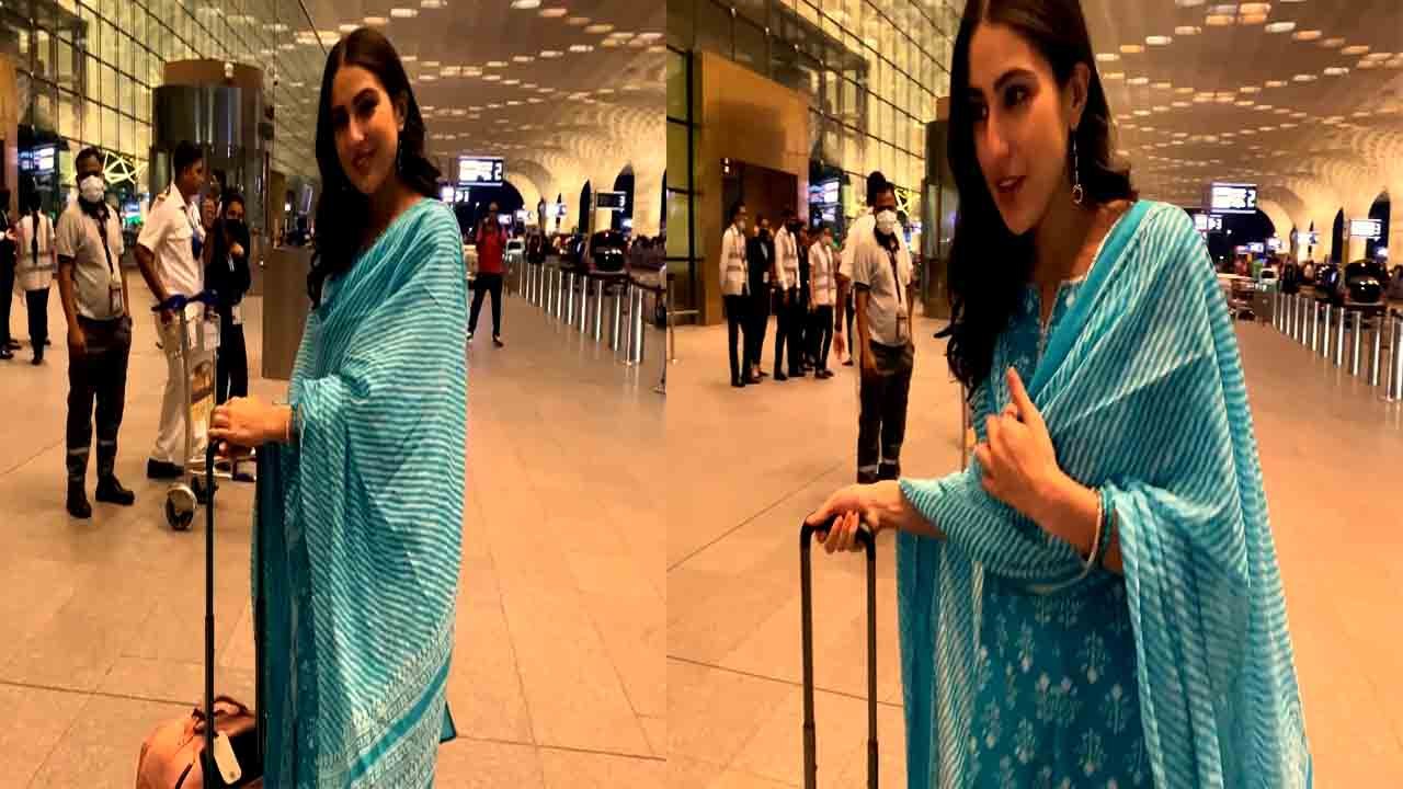 Sara Ali Khan looks Very Beautiful in salwar-kameez as she gets clicked at airport