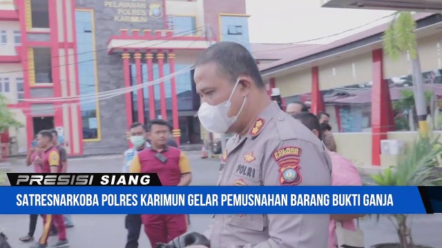Satresnarkoba Polres Karimun Gelar Pemusnahan Barang Bukti Narkotika Jenis Ganja Kering Sebanyak 30.412 Gram