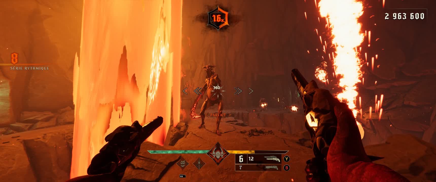 Metal Hellsinger : gameplay du niveau 1