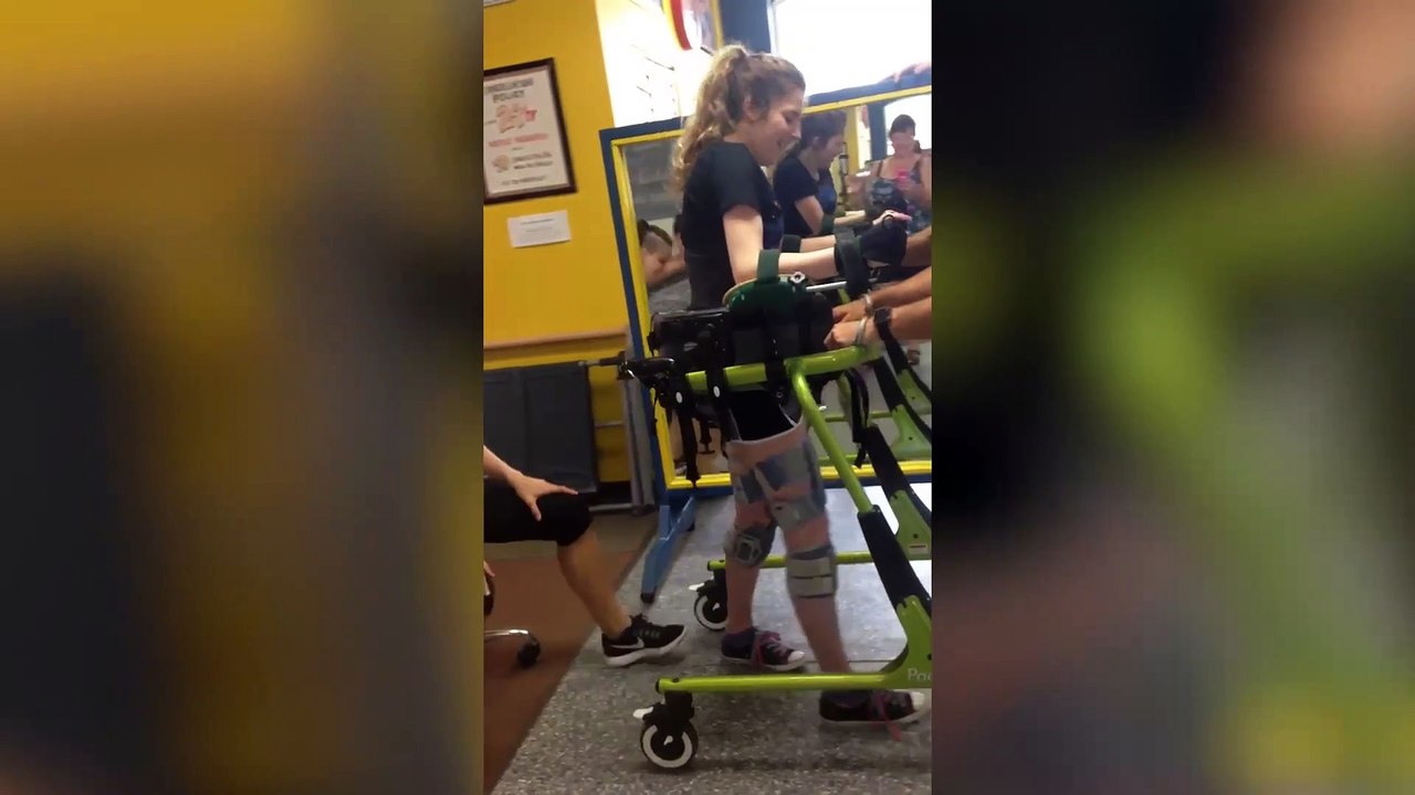 Former national gymnast who was paralysed after a freak vaulting accident is determined to learn to walk again