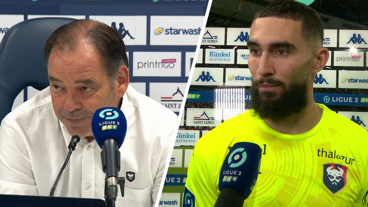 J8 Ligue 2 BKT : Les réactions de S.Moulin et A.Mandréa après SMCaen 3-1 Amiens SC