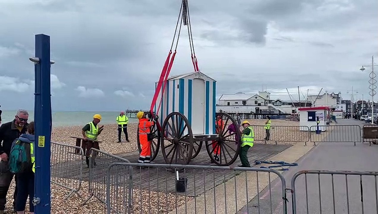 Bathing machine returned to Bognor Regis Beach