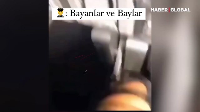 Kalkış sırasında pilotun yaptığı eğlenceli anons, film sahnelerini aratmadı