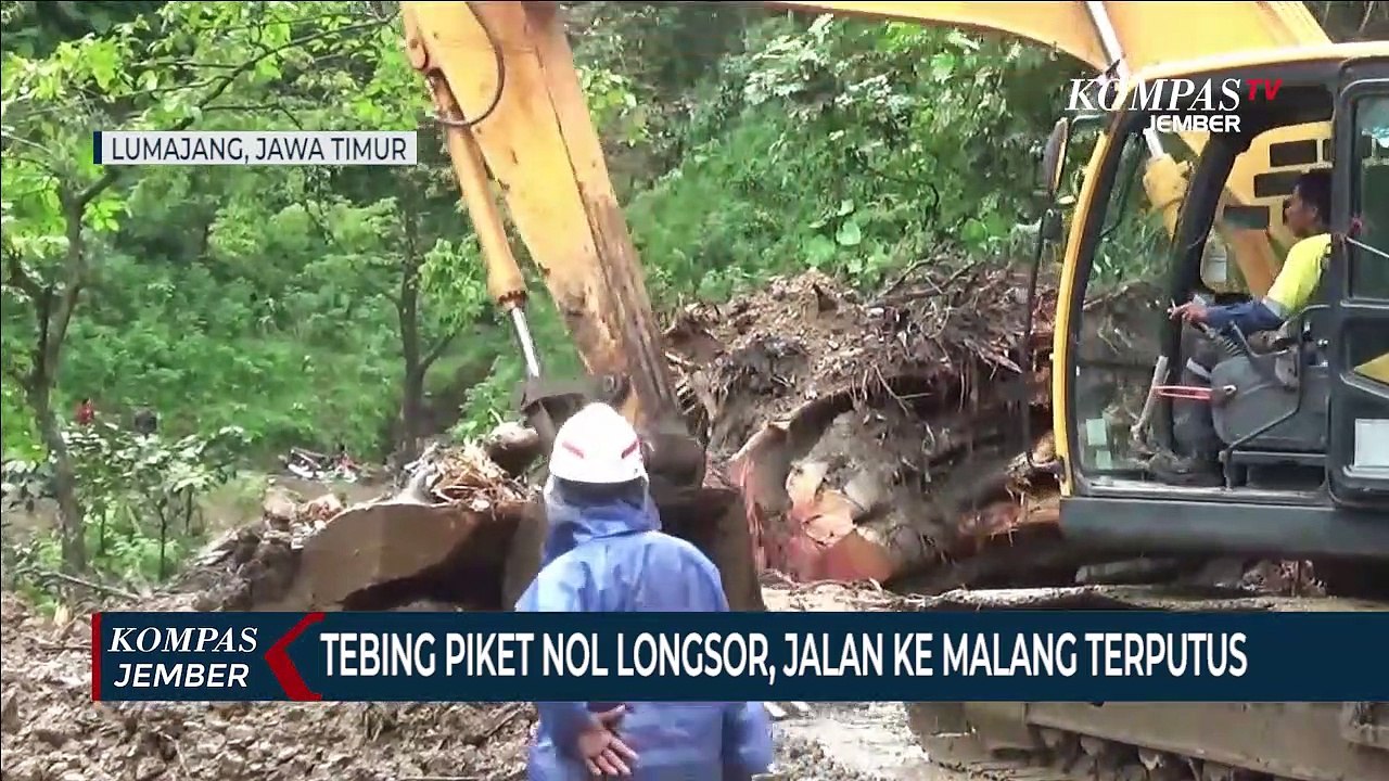 Tebing di Jalur Piket Nol Longsor, Jalan Menuju Malang Terputus