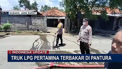 Usaha Petugas Damkar Padamkan Truk LPG Pertamina yang Terbakar di Pantura