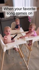 Triplets have adorable reaction when mom plays their favorite song