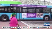 Decenas de centroamericanos se trasladan a sus trabajos en el metrobus de Maryland, EEUU