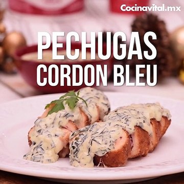 Receta de Pechugas Cordon Bleu con salsa de espinacas | Cocina Vital