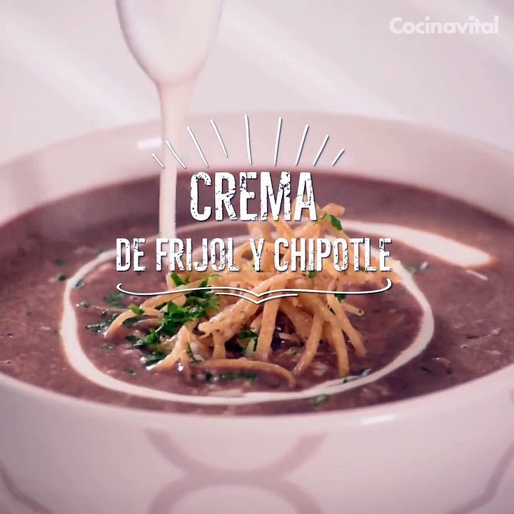 Receta de Crema de frijol y chile chipotle | Sopas, caldos y cremas mexicanas | Cocina Vital