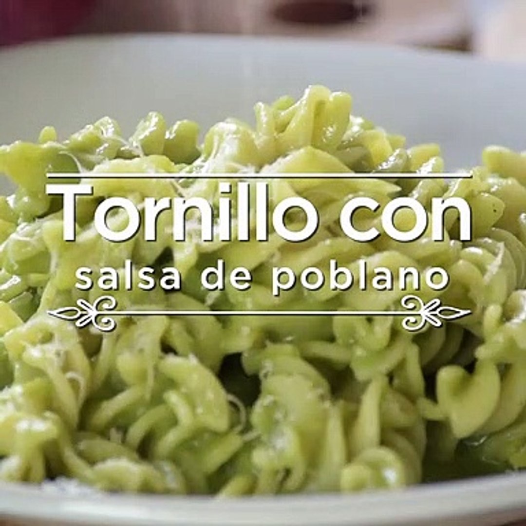 Receta de Pasta de tornillo al cilantro con chile poblano | Cocina Vital -  Vídeo Dailymotion