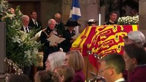 QUEENS CASKET INTO SCOTLAND'S PARLIAMENT¦ Thousands queuing overnight in Edinburgh to pay respects to Queen Elizabeth II – as it happened