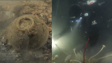 Trove of porcelain pieces recovered from over 700-year-old shipwreck in waters of Chinese coast