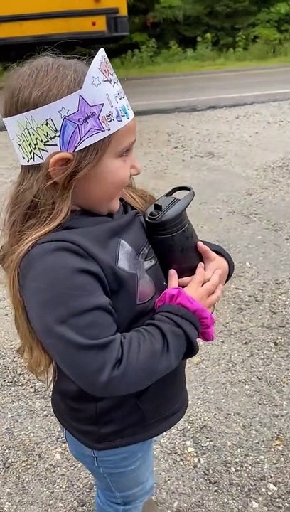 Goofy Girl Forgets Her Backpack