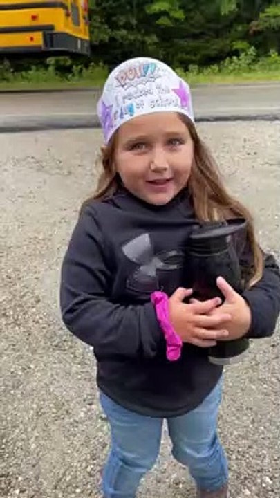 Goofy Girl Forgets Her Backpack