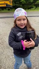 Goofy Girl Forgets Her Backpack