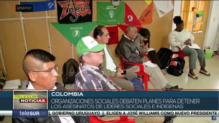 Organizaciones sociales de Colombia debaten planes para detener asesinatos de líderes sociales