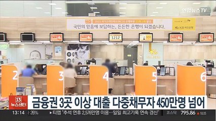 금융권 3곳 이상 대출 다중채무자 450만명 넘어