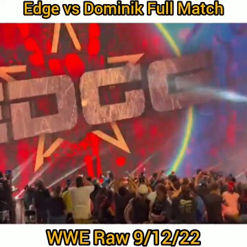 Edge vs Dominik Full Match - WWE Raw 9/12/22