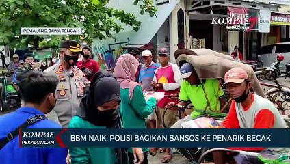 BBM Naik, Polisi Bagikan Bansos ke Penarik Becak
