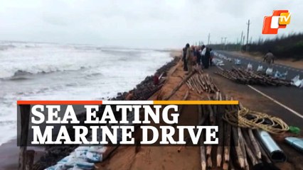 Puri-Konark Marine Drive Guard Wall Collapses