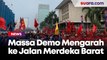 Demo Tolak BBM Naik, Massa Buruh dan Mahasiswa Mengarah ke Jalan Merdeka Barat Jakarta Pusat