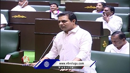 CM KCR Have Respect On Ambedkar, Says Minister KTR | Telangana Assembly | V6 Newsc