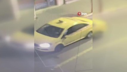 Sürücüsüne bıçak çektiği taksiyi böyle çaldı