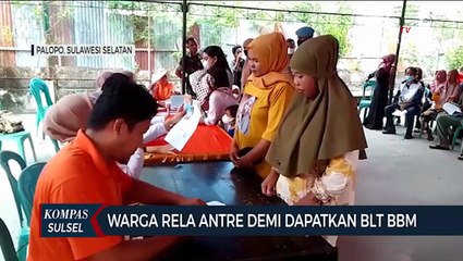 Warga Rela Antre Demi Dapatkan BLT BBM