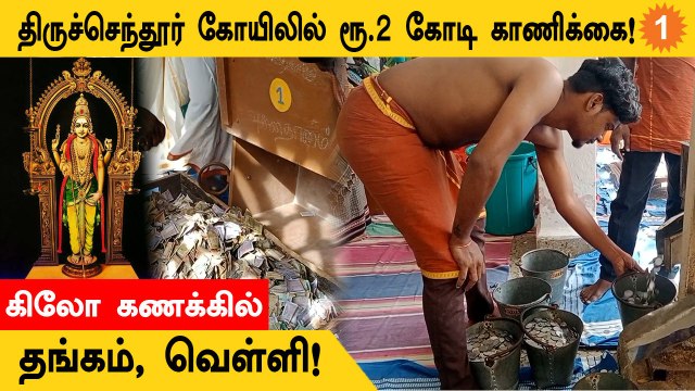 திருச்செந்தூர் முருகன் கோயிலில் நடந்த ஆகஸ்ட் மாதத்திற்கான உண்டியல் எண்ணும் பணி!