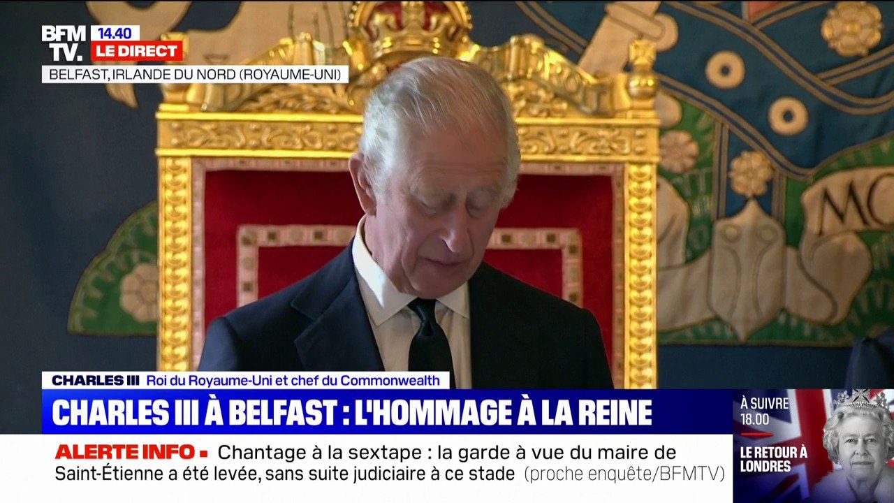 Le roi Charles III s'exprime depuis le château de Hillsborough en Irlande du Nord: "Ma mère savait qu'elle avait une main à tendre envers cette population pour aider à la guérison"