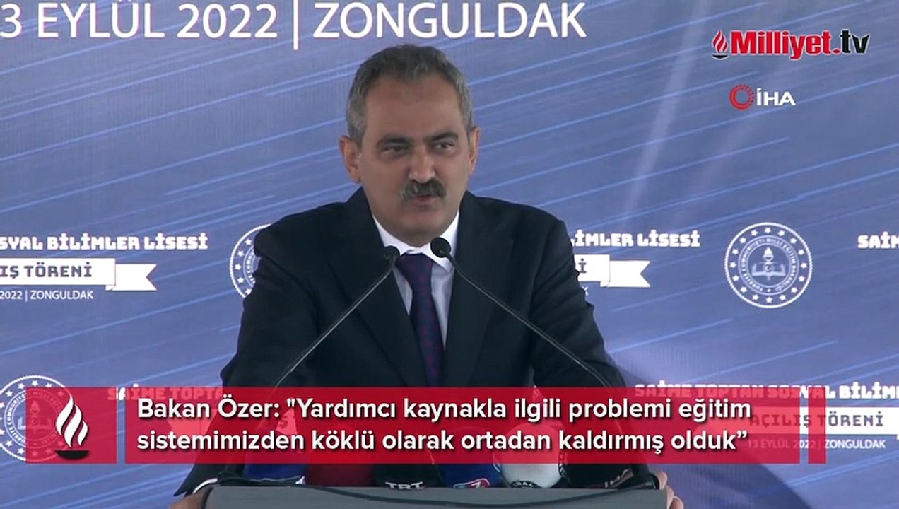 Bakan Özer: Yardımcı kaynakla ilgili problemi, eğitim sistemimizden köklü olarak kaldırdık