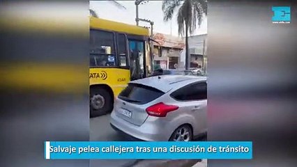 Salvaje pelea callejera tras una discusión de tránsito